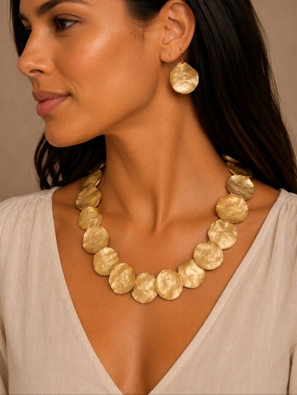 Michael Vincent Michaud La Mer Necklace and Earrings Set Botanical 24 K GP